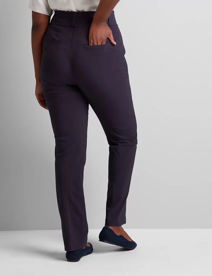 Women Lane Bryant Tighter Tummy High-Rise Straight 4-Season Pants Blue | GLZ8268VQ