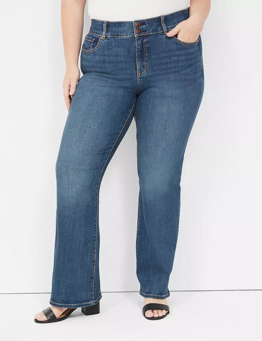 Women Lane Bryant Tighter Tummy High-Rise Boot Jeans Blue | GSC4269OM