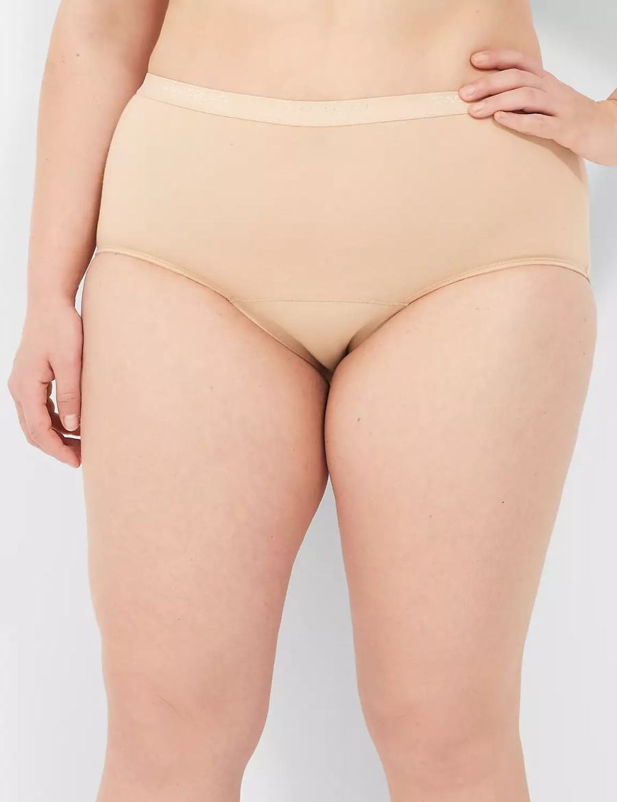 Women Lane Bryant Total Confidence Full Briefs Beige | YSV5099UU