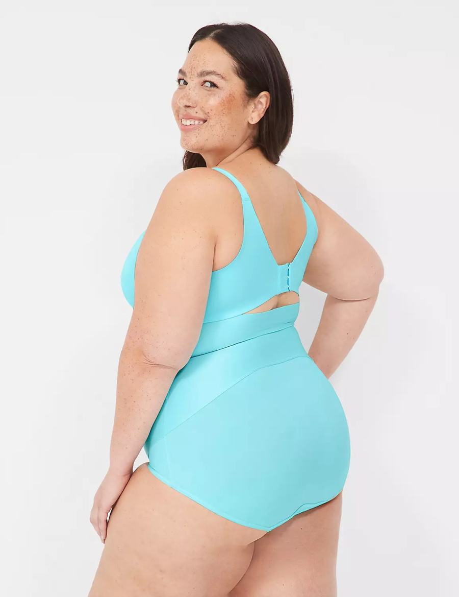 Women Lane Bryant Totally Smooth Lightly Lined Full Coverage Bralettes Turquoise | AOG5663HS