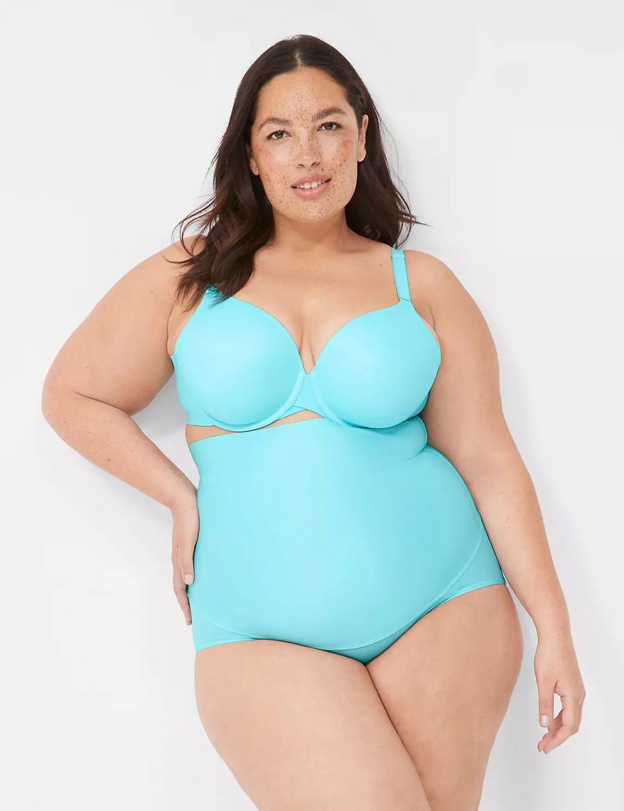 Women Lane Bryant Totally Smooth Lightly Lined Full Coverage Bralettes Turquoise | AOG5663HS