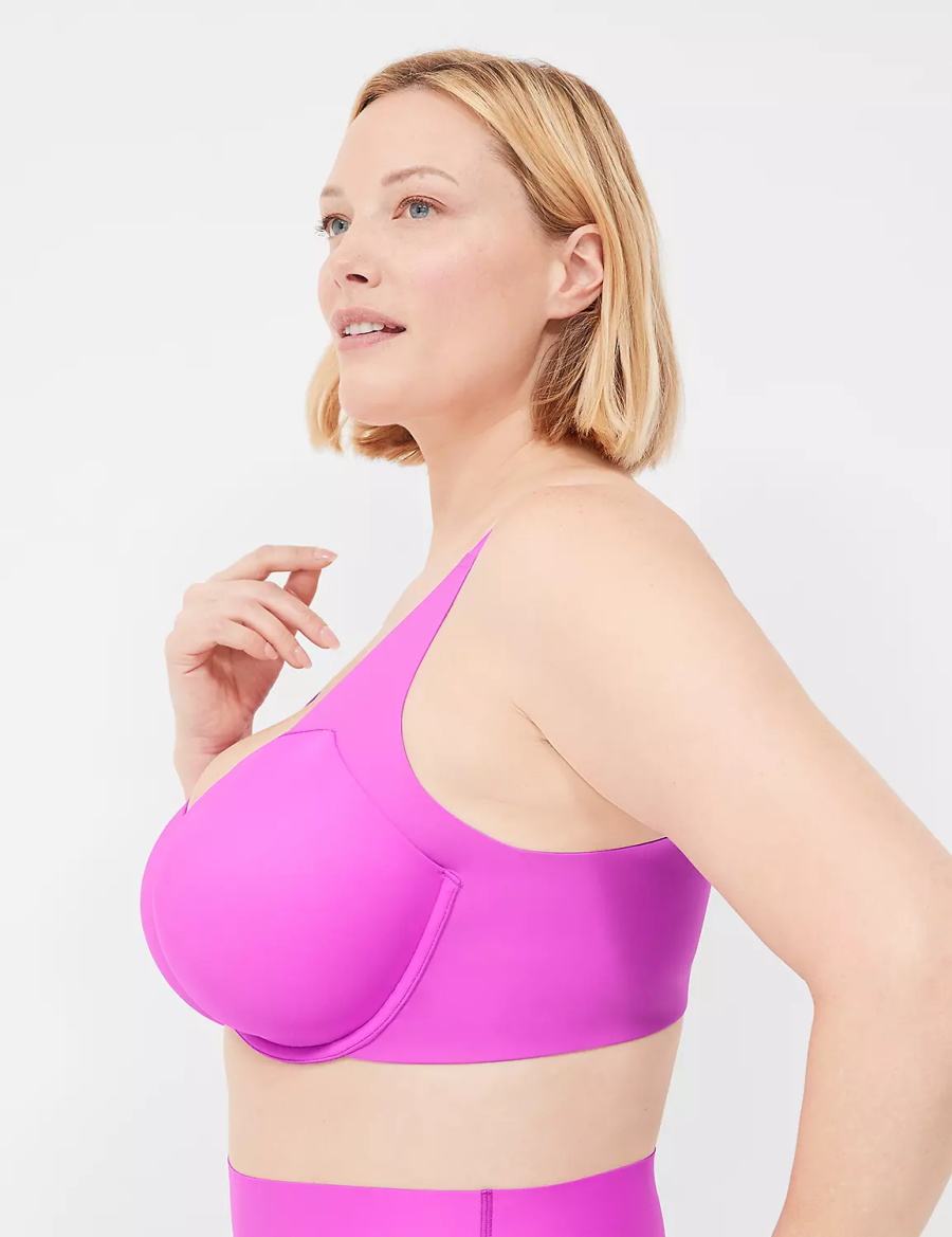 Women Lane Bryant Totally Smooth Lightly Lined Balconette Bra Light Purple | QPD3111IT