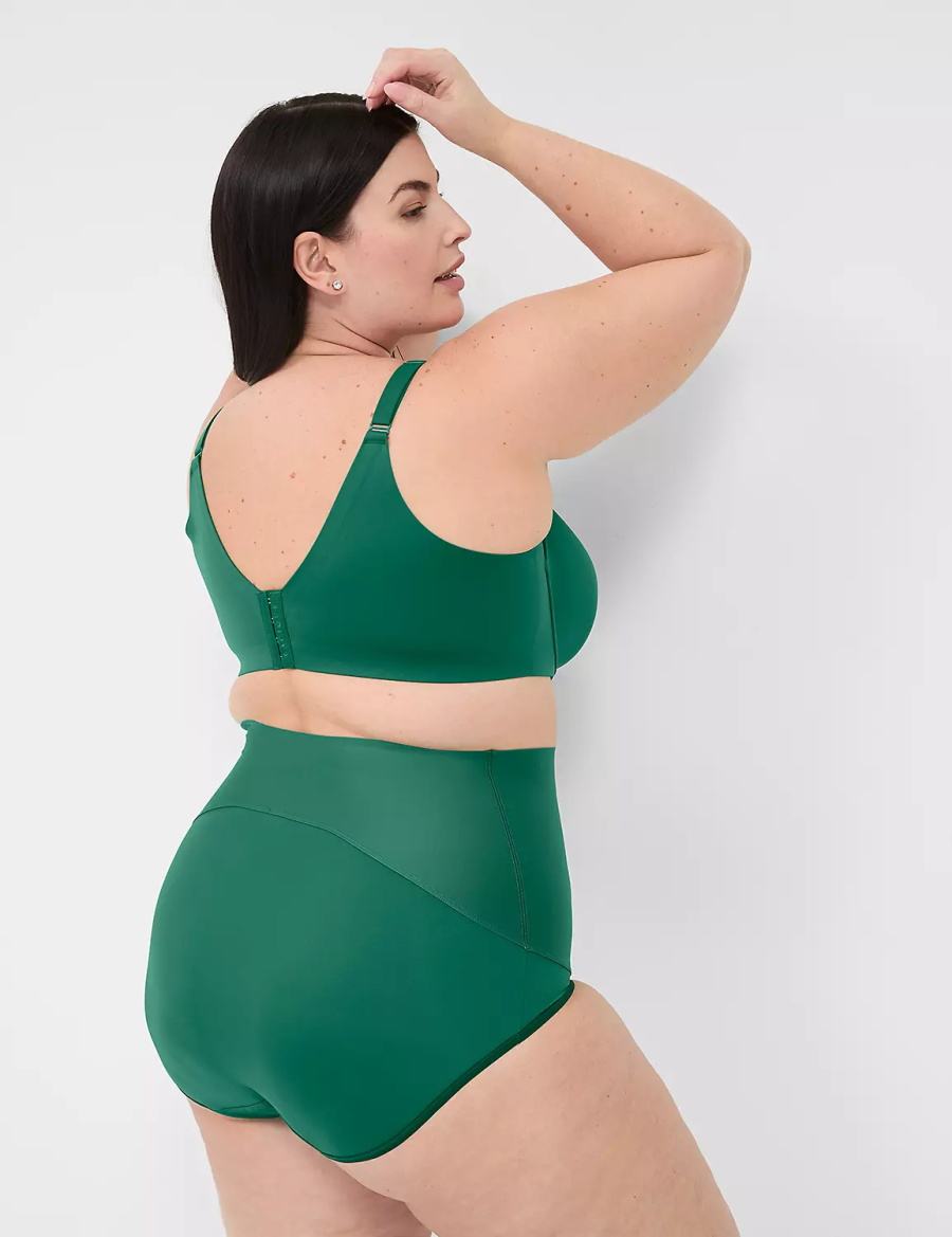 Women Lane Bryant Totally Smooth Lightly Lined Balconette Bra Dark Green | IHB686HV