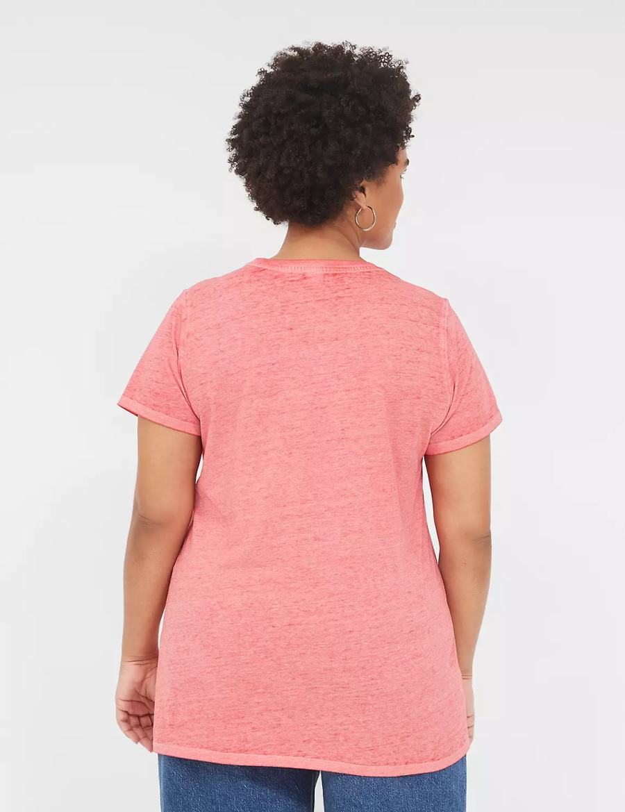 Women Lane Bryant USA Graphic Tee T Shirts Red | XPY2943CB