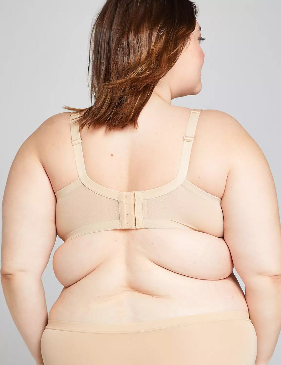 Women Lane Bryant Unlined with Lace Balconette Bra Beige | XMI8755XT