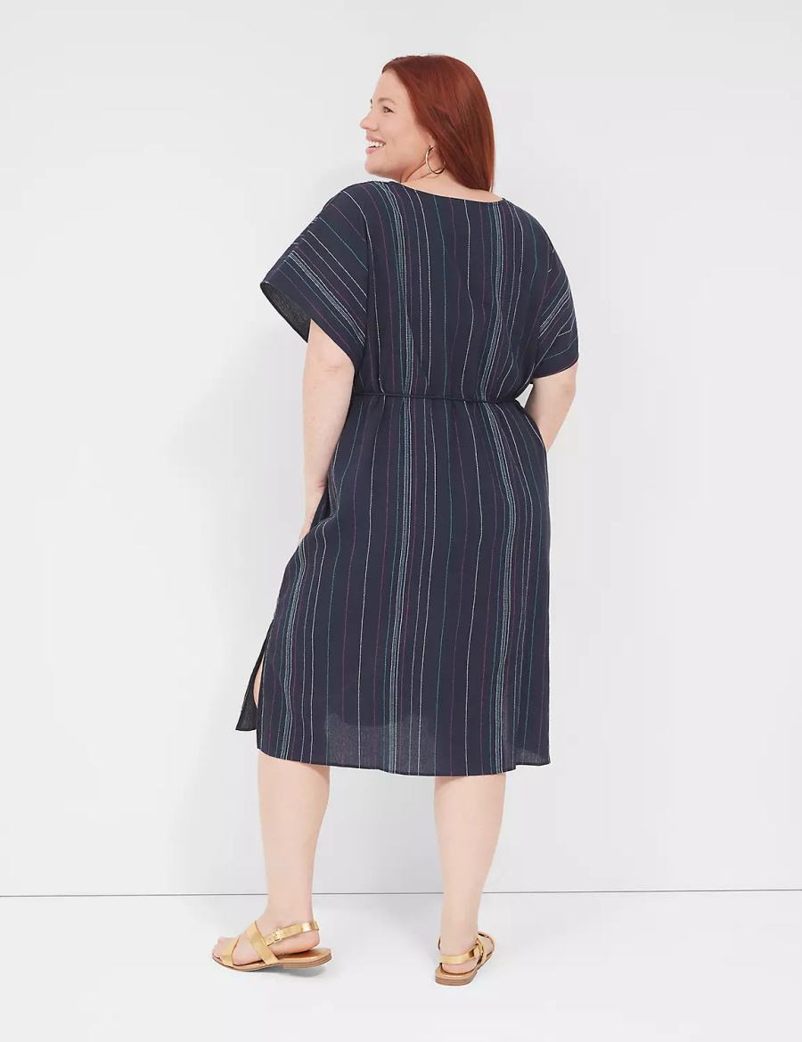 Women Lane Bryant Woven Dolman Cover Ups Blue | UWW1975QS