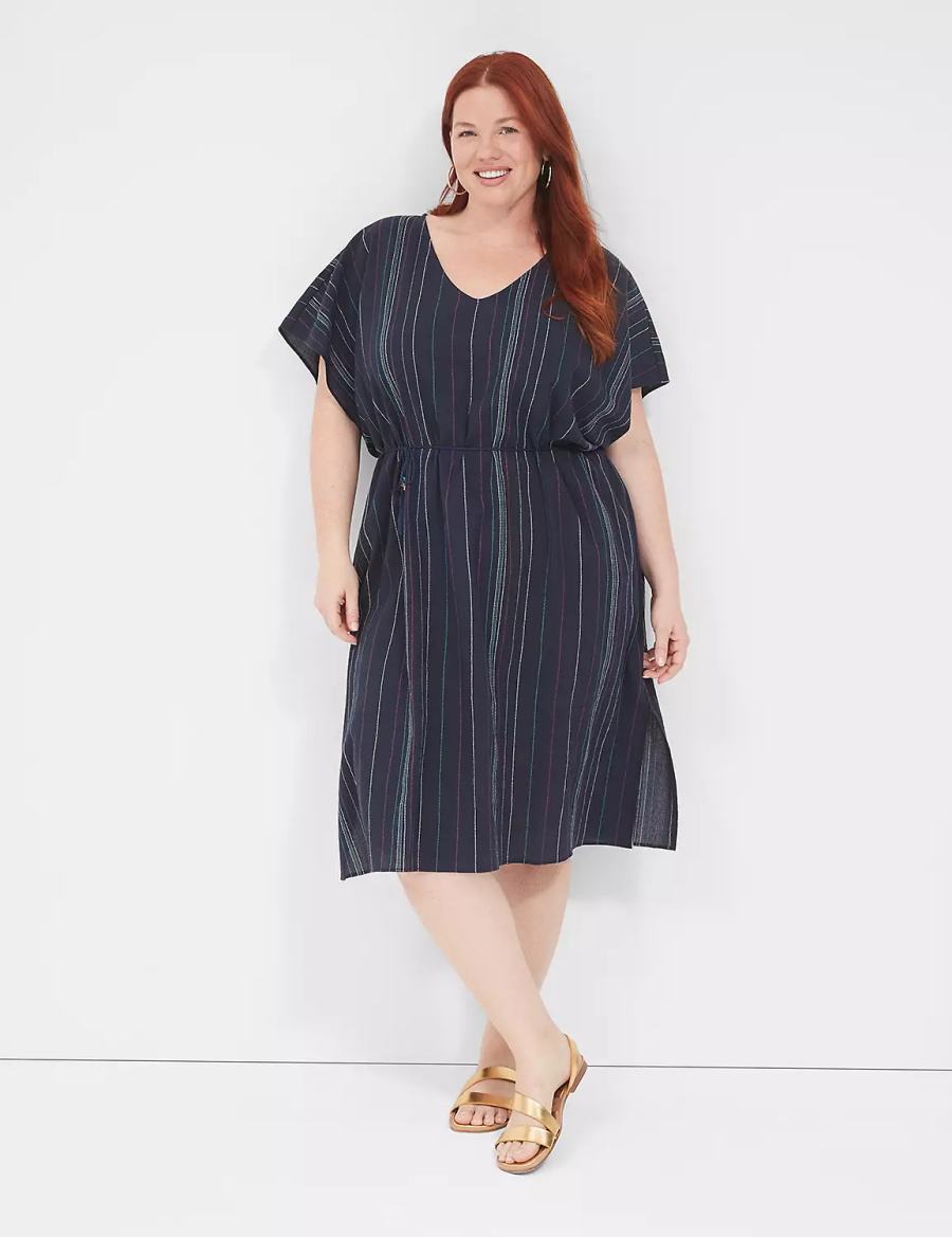 Women Lane Bryant Woven Dolman Cover Ups Blue | UWW1975QS
