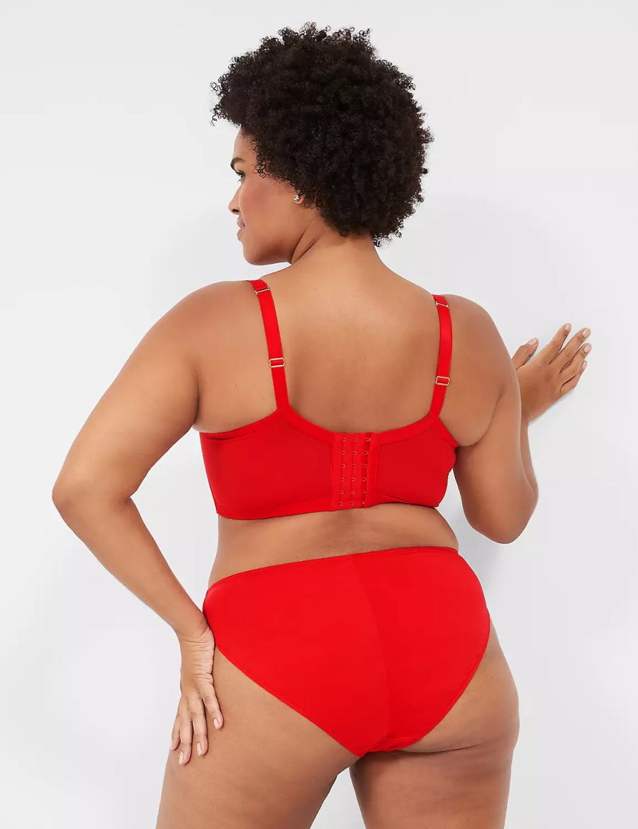 Women Lane Bryant Zip-Front French Briefs Red | EQF270TM
